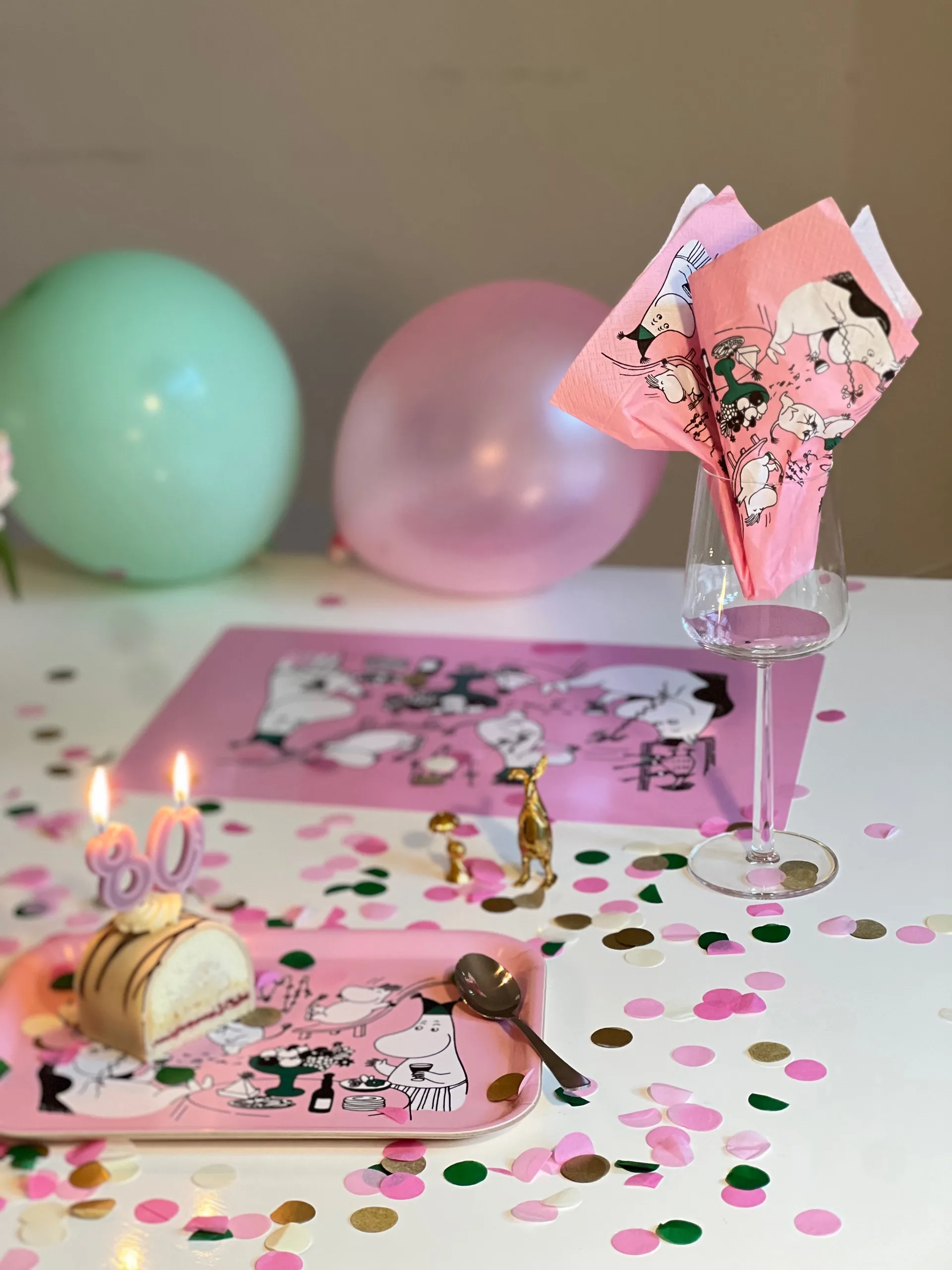 Moomin 80 pappersservetter 20-pack, Rosa Opto Design