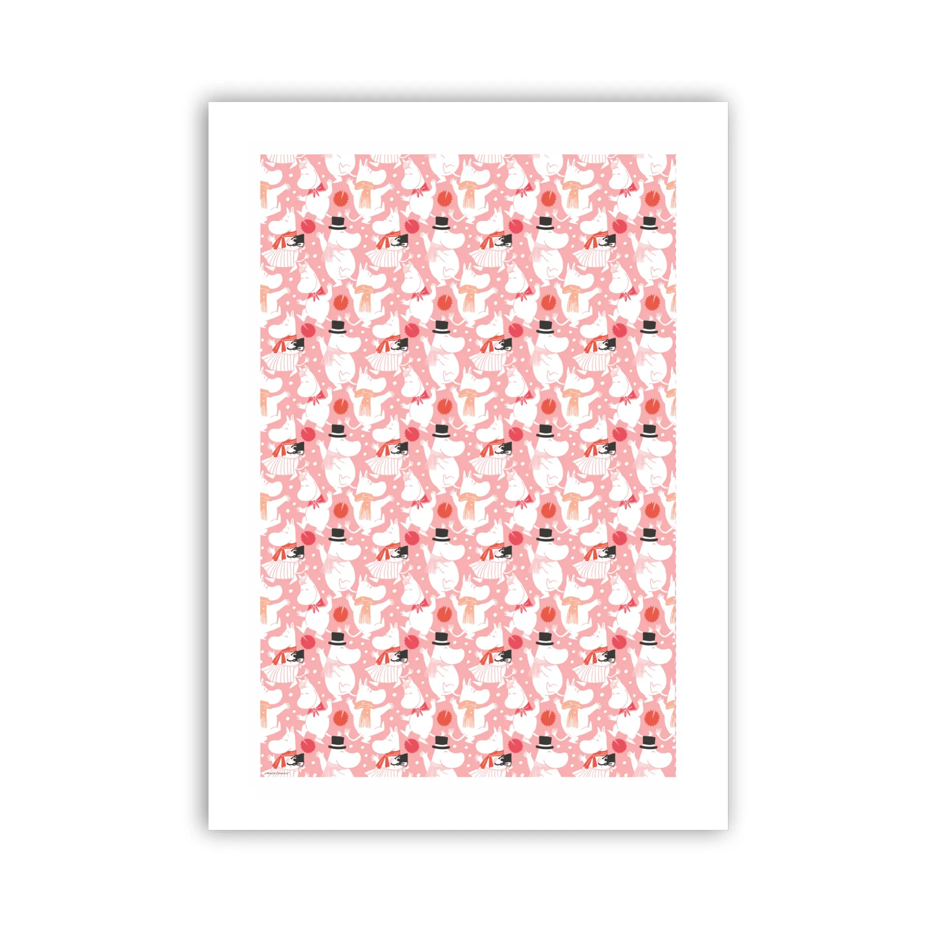 Moomin celebration kökshandduk 70x50 cm, Vit-rosa Opto Design
