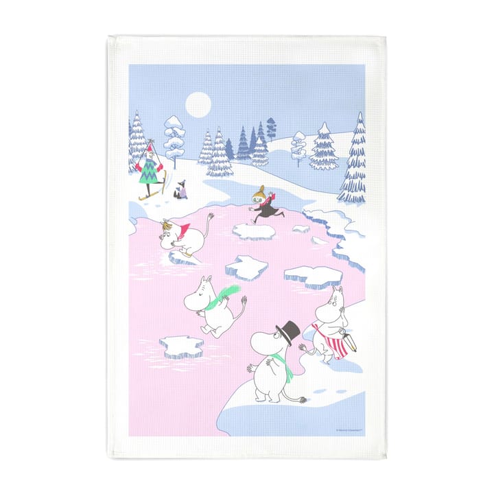 Mumin kökshandduk vinter 2022 50x70 cm, Blå-vit-rosa Opto Design