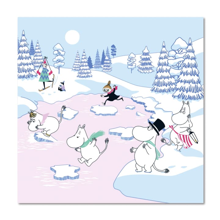 Mumin servett vinter 2022 33x33 cm 20-pack - Blå-vit-rosa - Opto Design