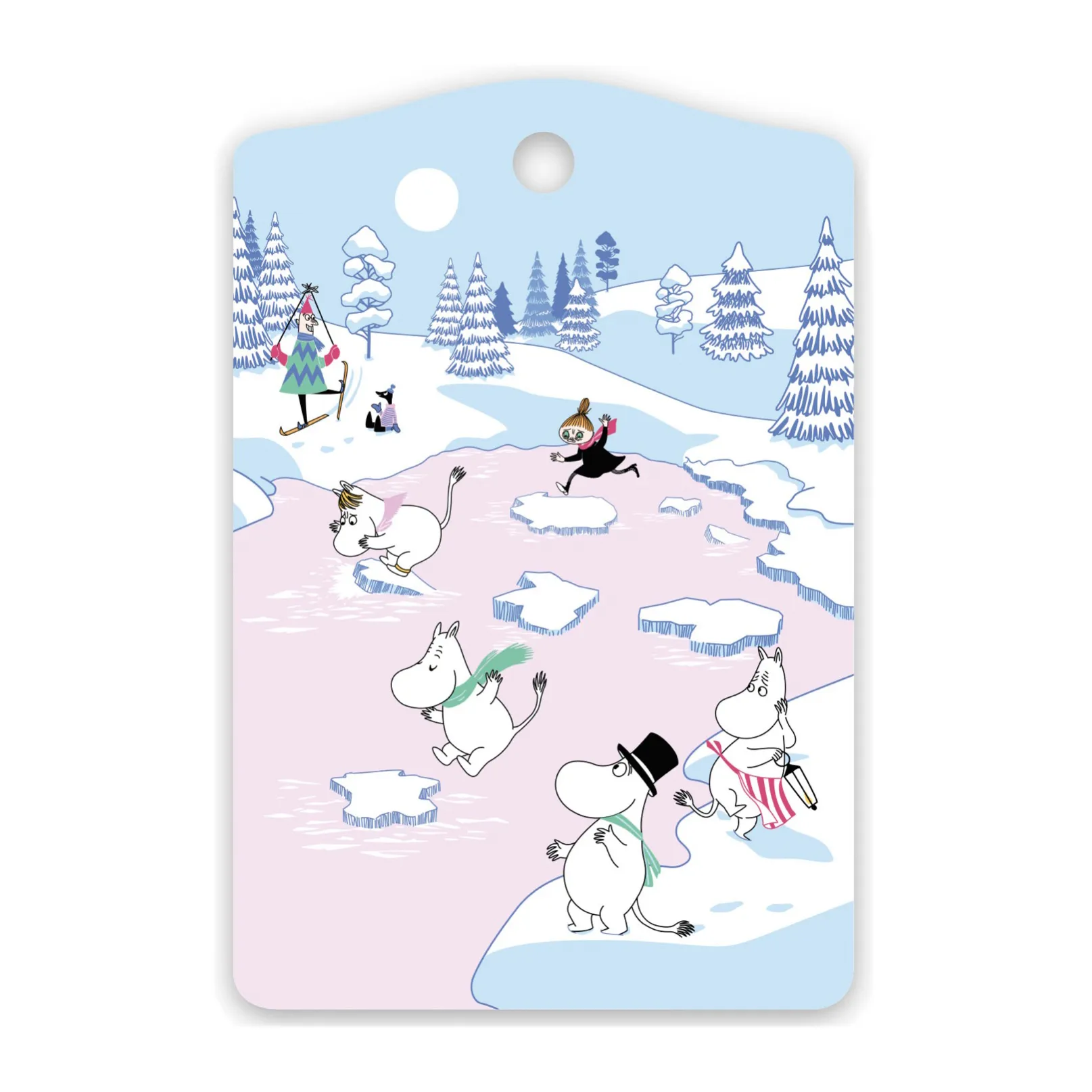 Mumin skärbräda vinter 2022 20x30 cm, Blå-vit-rosa Opto Design