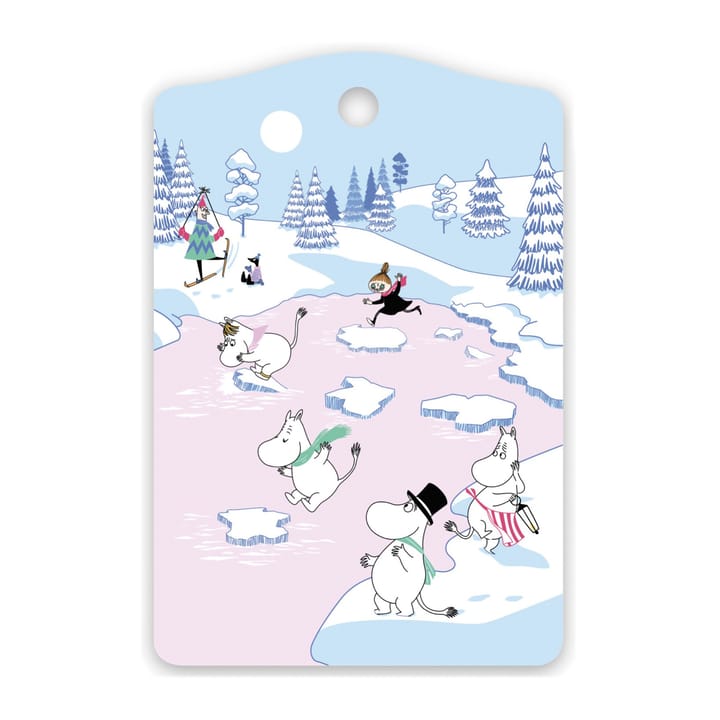 Mumin skärbräda vinter 2022 20x30 cm - Blå-vit-rosa - Opto Design