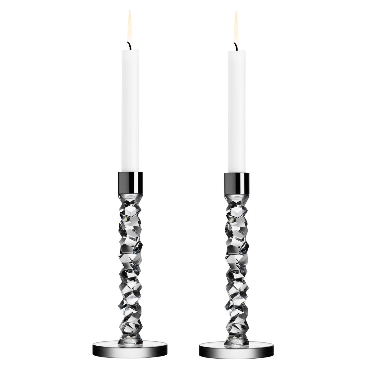 Orrefors Carat ljusstake 2-pack 24,2 cm | Skandinavisk Design | Ljusstakar | Transparent
