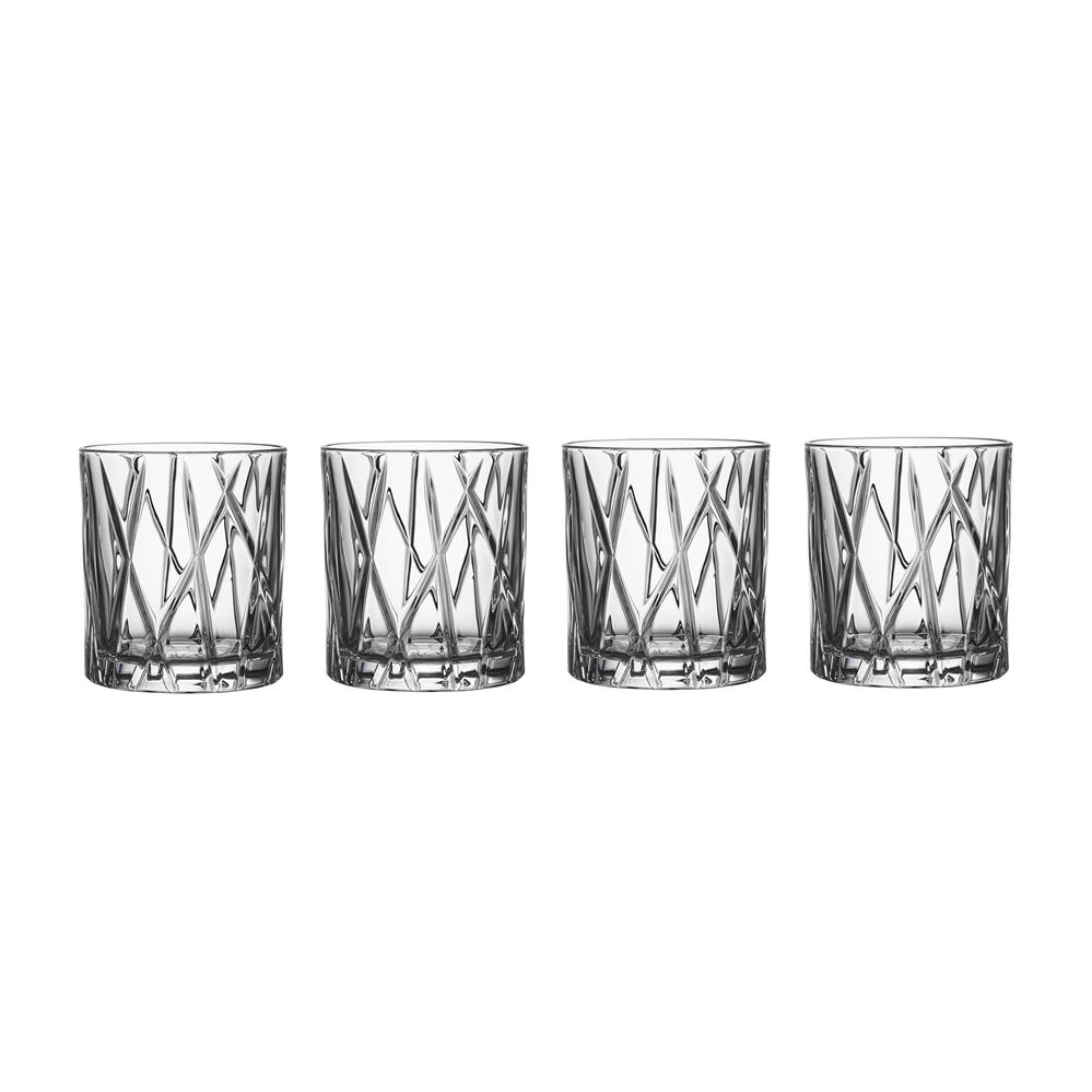 Orrefors City Old Fashioned glas 4-pack 24,5 cl | Skandinavisk Design | Whiskeyglas & Konjaksglas | Transparent