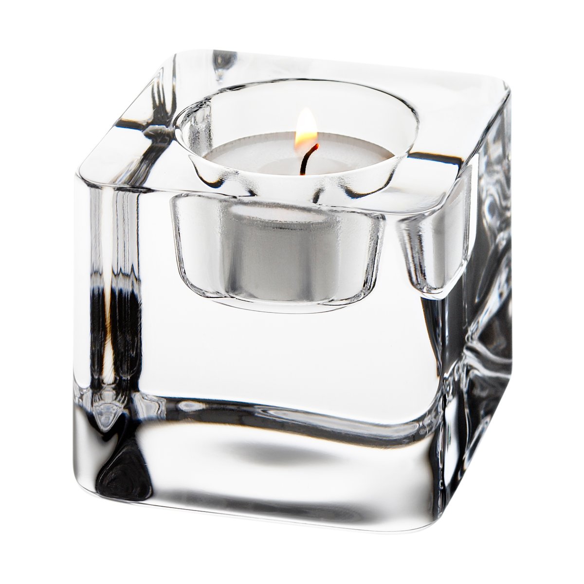 Orrefors Ice cube ljuslykta 70 mm Klar | Skandinavisk Design | Ljuslyktor & Ljusfat | Transparent