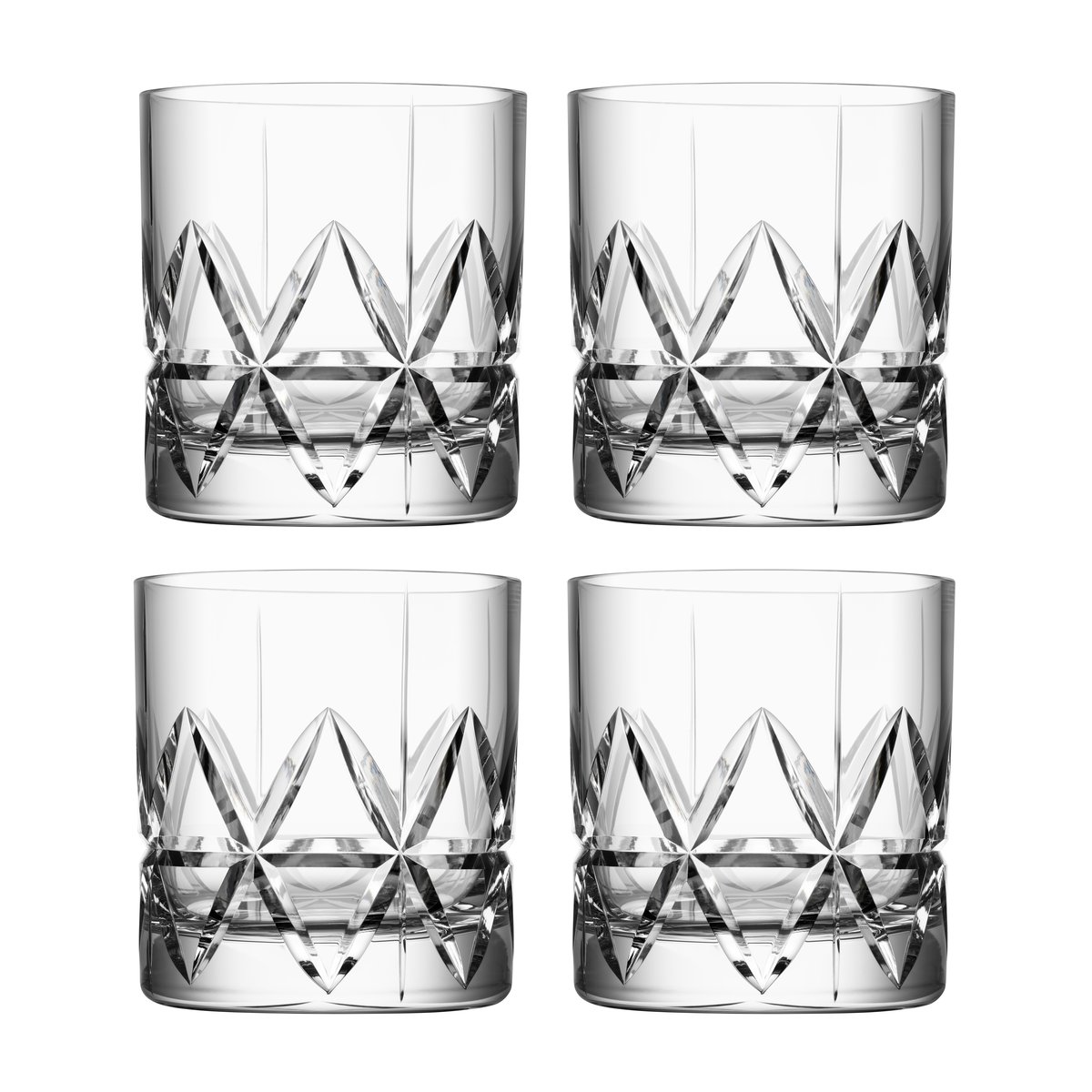 Orrefors Peak old fashioned glas 4-pack 25 cl | Skandinavisk Design | Whiskeyglas & Konjaksglas | Transparent
