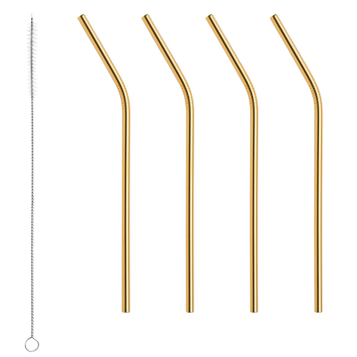 Orrefors Peak sugrör 4-pack Mässing | Skandinavisk Design | Vin- & bartillbehör | Guldfärgad