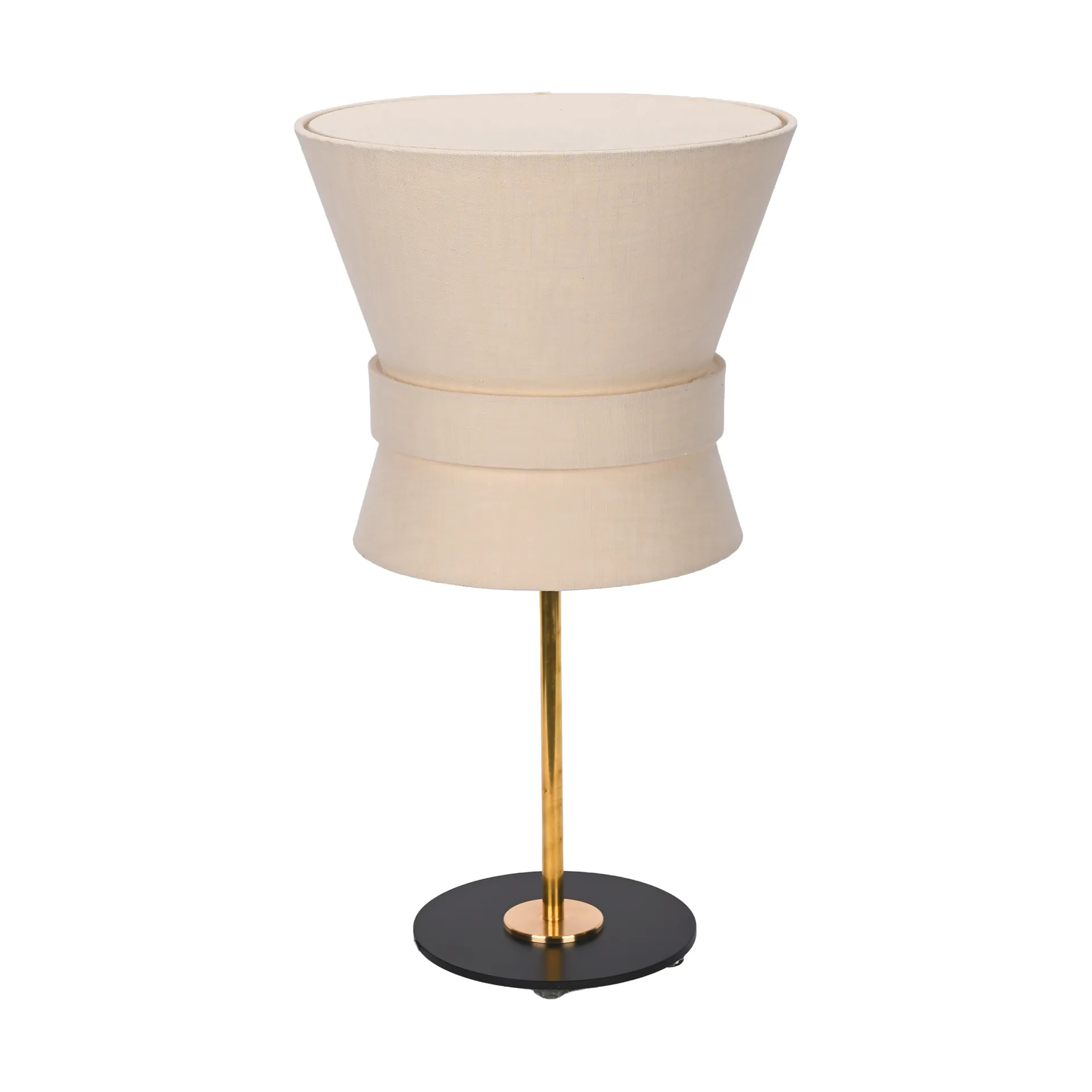 Bow bordslampa, Rå mässing-cream white, small 50 cm Örsjö Belysning