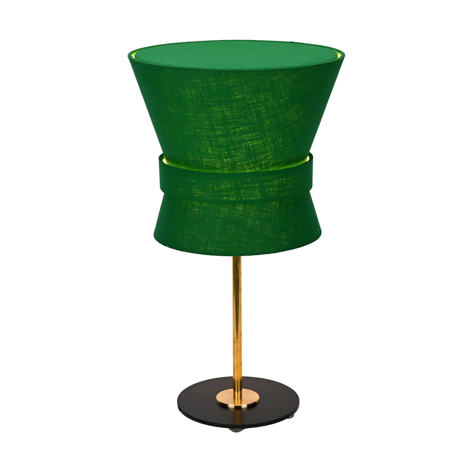 Bow bordslampa, Rå mässing-emerald green, small 50 cm Örsjö Belysning