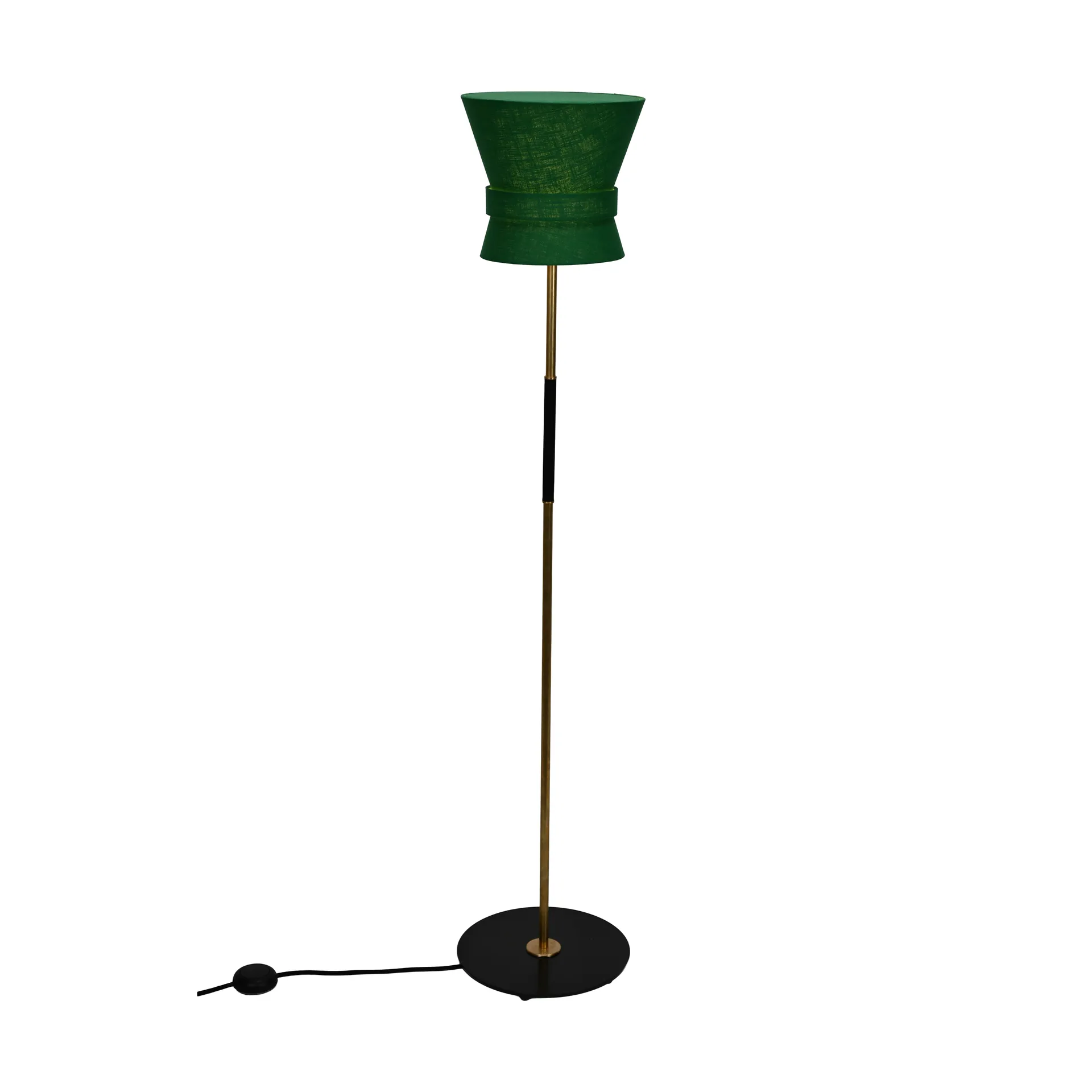 Bow golvlampa, Rå mässing-emerald green, small 147 cm Örsjö Belysning