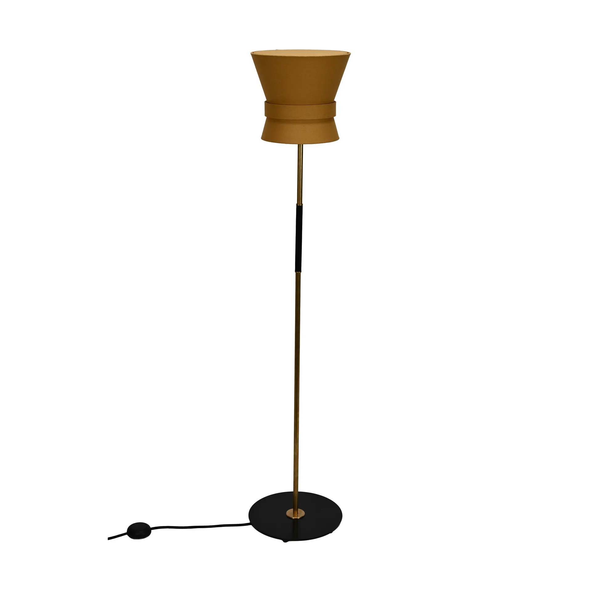 Bow golvlampa, Rå mässing-yellow ochre, small 147 cm Örsjö Belysning