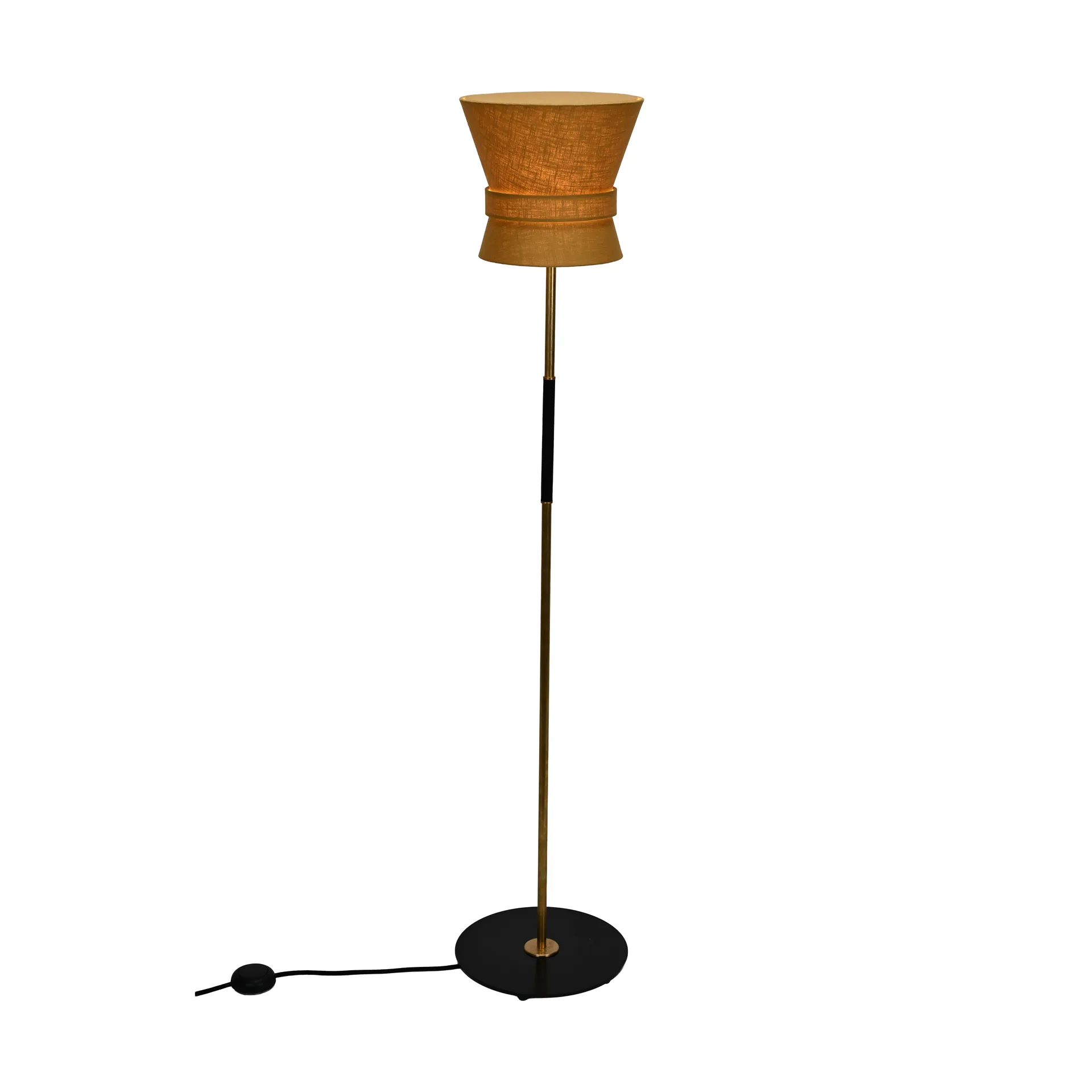 Bow golvlampa, Rå mässing-yellow ochre, small 147 cm Örsjö Belysning