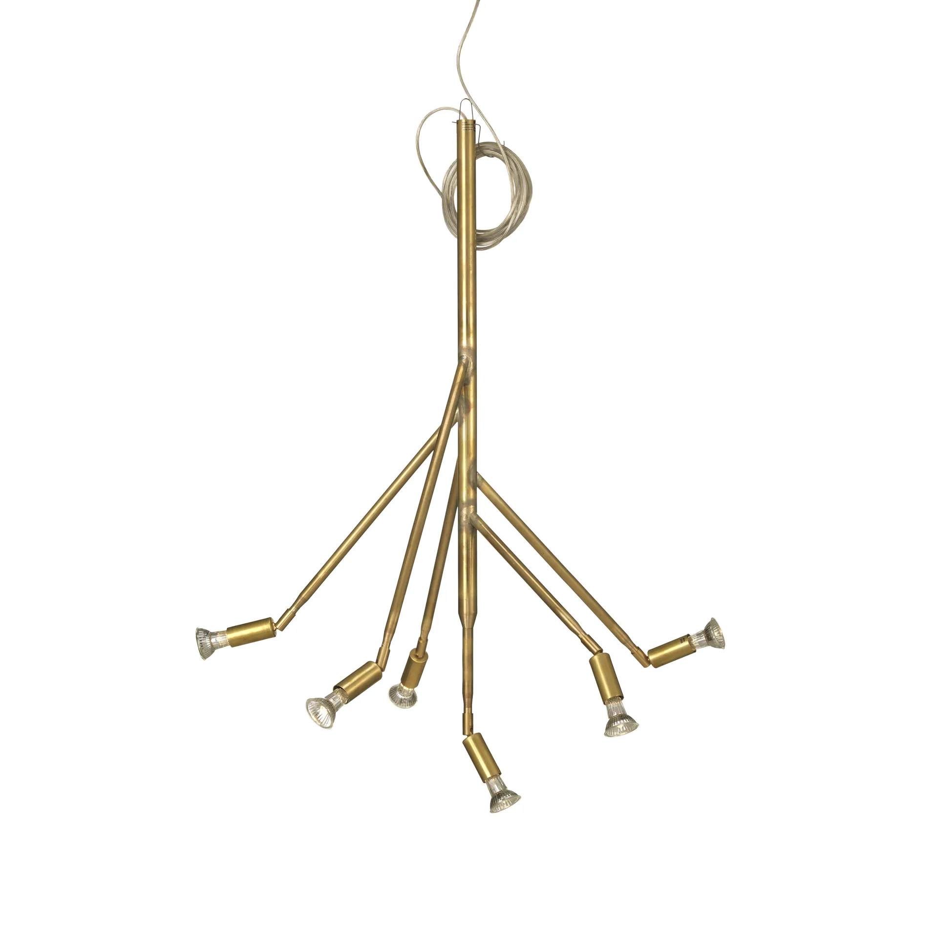 Kvist 6 pendel, rå mässing Örsjö Belysning