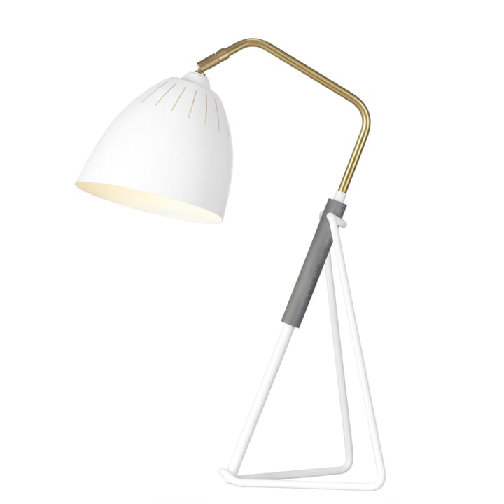 Lean bordslampa - vit struktur, rå mässing - Örsjö Belysning