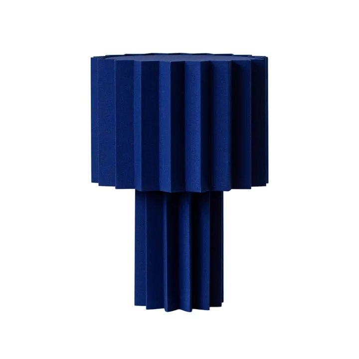 Plissé bordslampa textil - Blå, 40,9 cm - Örsjö Belysning