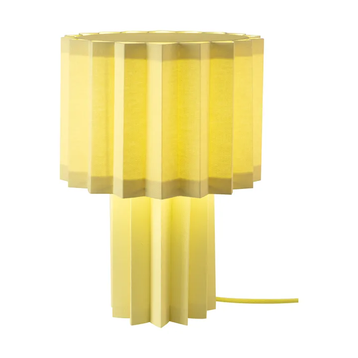 Plissé bordslampa textil - Gul, 40,9 cm - Örsjö Belysning