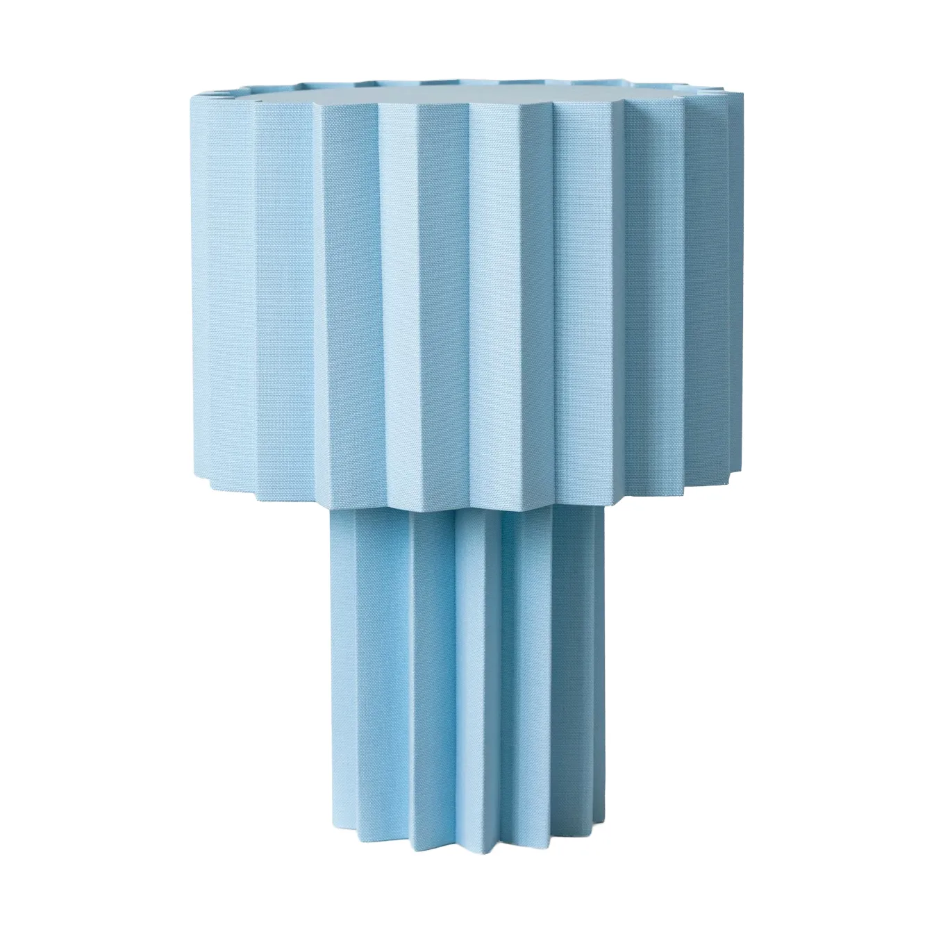 Plissé bordslampa textil, Ljusblå, 40,9 cm Örsjö Belysning