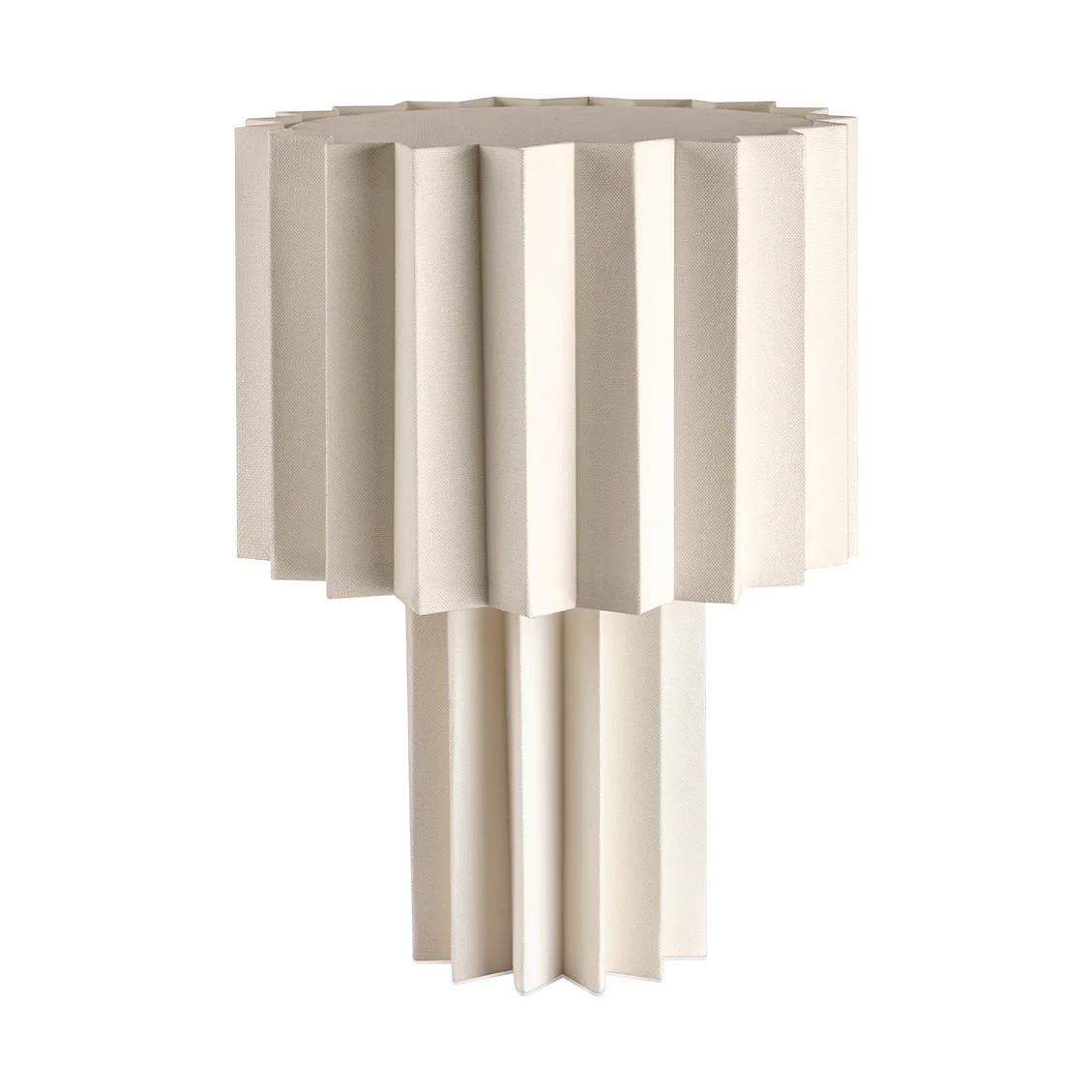 Plissé bordslampa textil, Vit