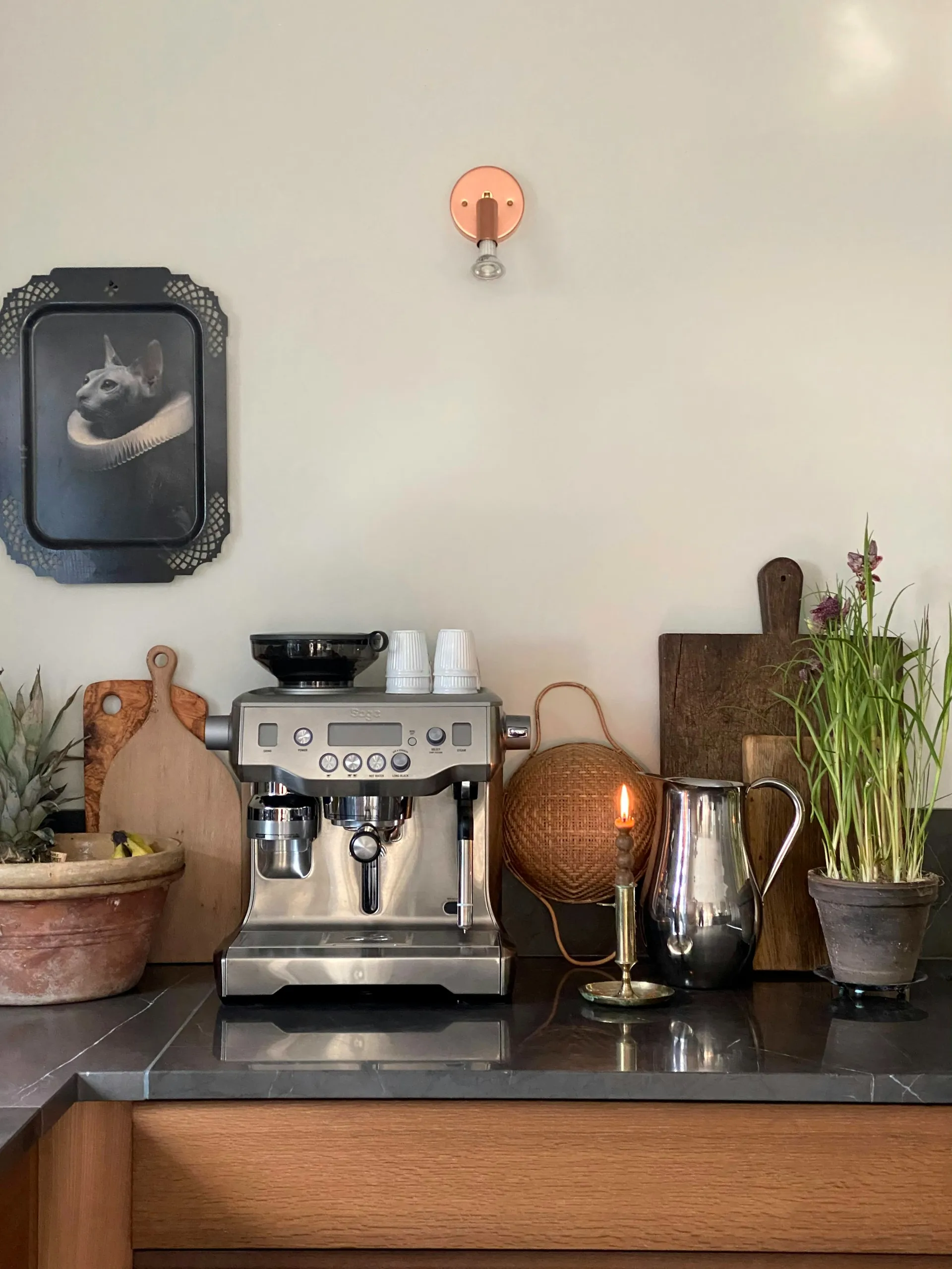 Star 1 vägglampa fast montage, rå koppar Örsjö Belysning