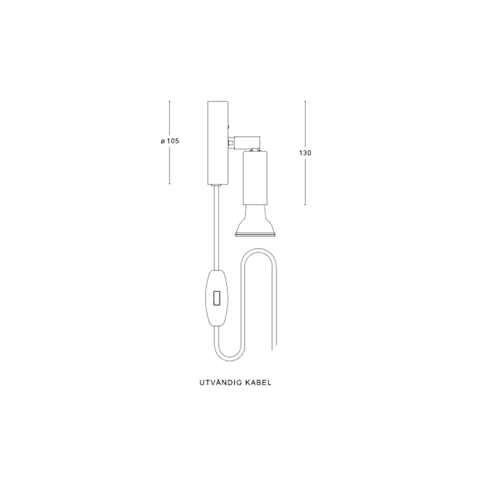 Örsjö Belysning Star 1 vägglampa vitlackerad