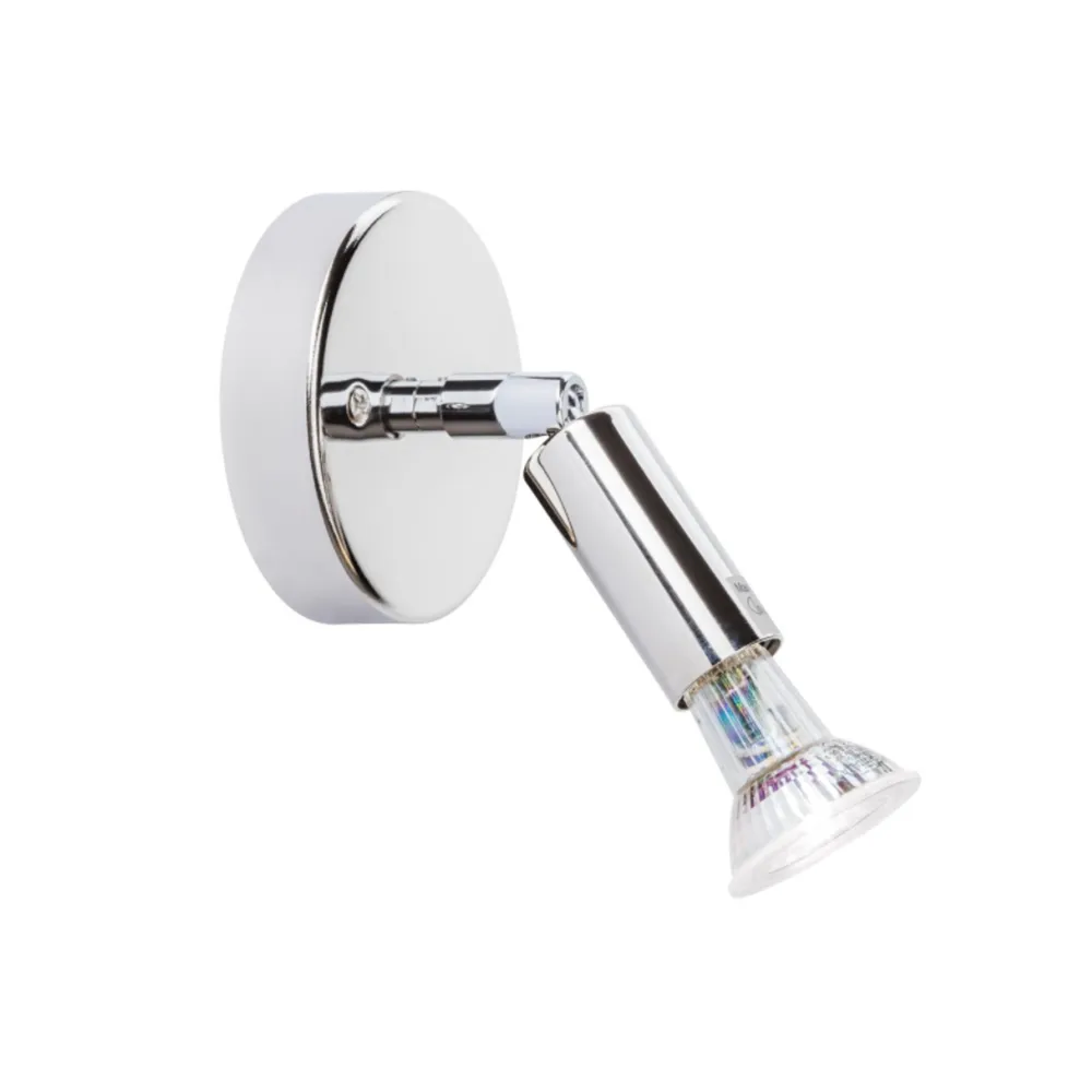 Star 1 vägglampa/taklampa, förnicklad mässing, med kopplingshus Örsjö Belysning