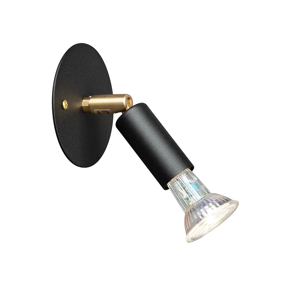 Star 1 vägglampa/taklampa, svart, fast montage Örsjö Belysning