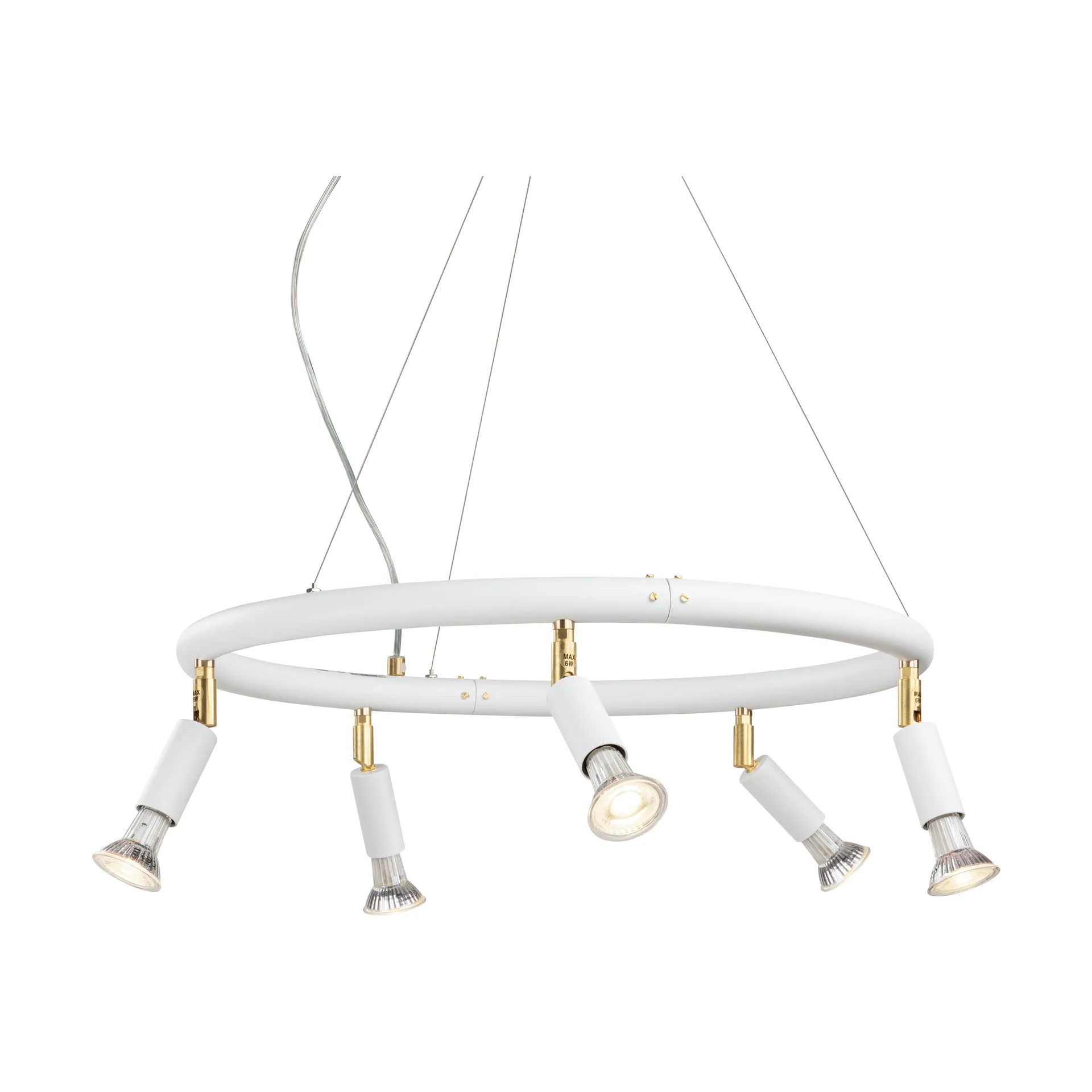 Star rund 5 takspotlight Ø60 cm, Vitt stål Örsjö Belysning