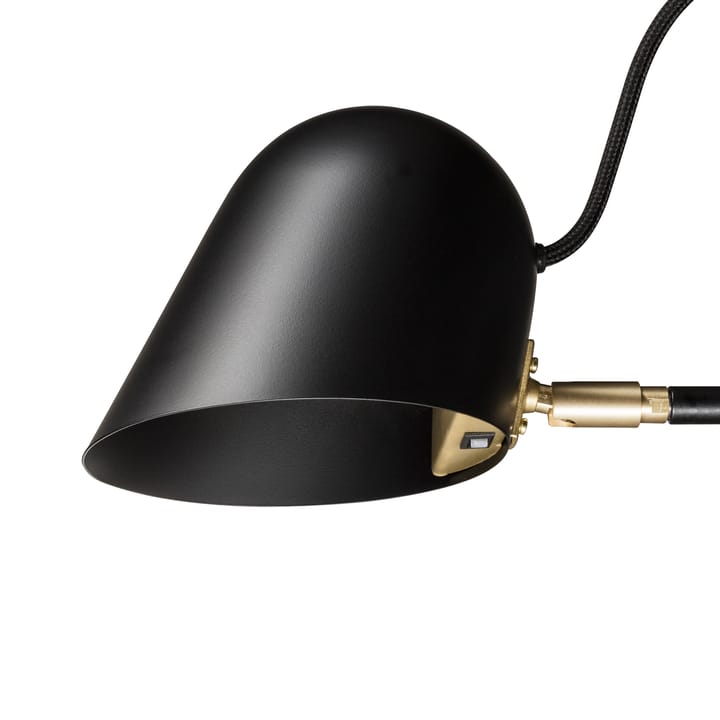 Streck bordslampa, vit, varmgrå textilsladd Örsjö Belysning