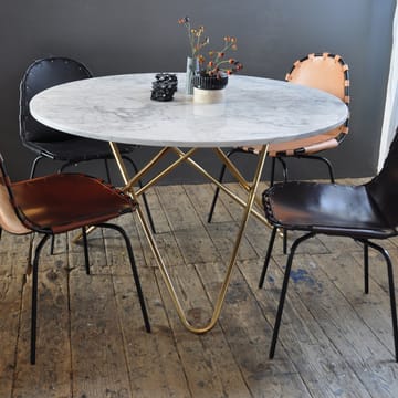 Big O Table matbord - marmor carrara, rostfritt stativ - OX Denmarq