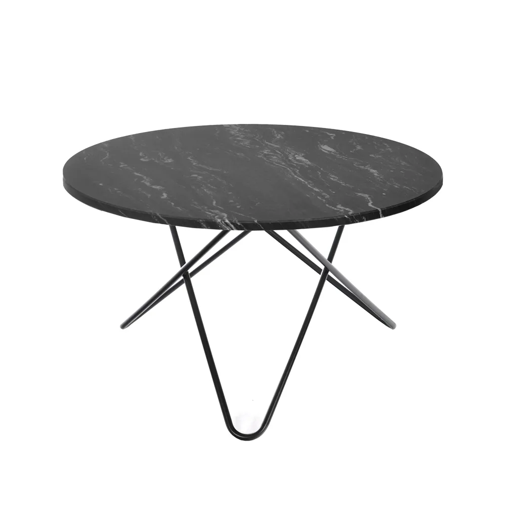 Big O Table matbord, Marmor marquina, svart stativ OX Denmarq