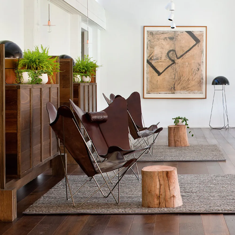 KS Chair fladdermusfåtölj, Läder black, rostfritt stativ OX Denmarq