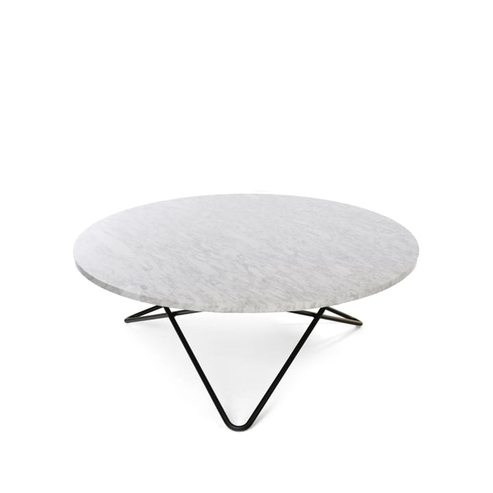 Large O Table soffbord - marmor carrara, svartlackat stativ - OX Denmarq