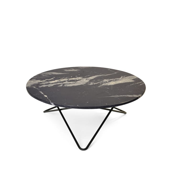 Large O Table soffbord - marmor marquina matt, svartlack stativ - OX Denmarq