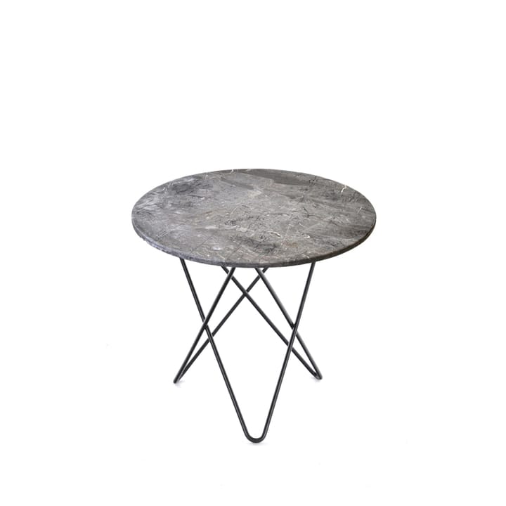 Mini O Table soffbord - marmor grå, svartlackat stativ - OX Denmarq
