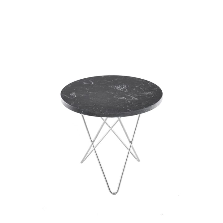 Mini O Table soffbord - marmor marquina, rostfritt stativ - OX Denmarq