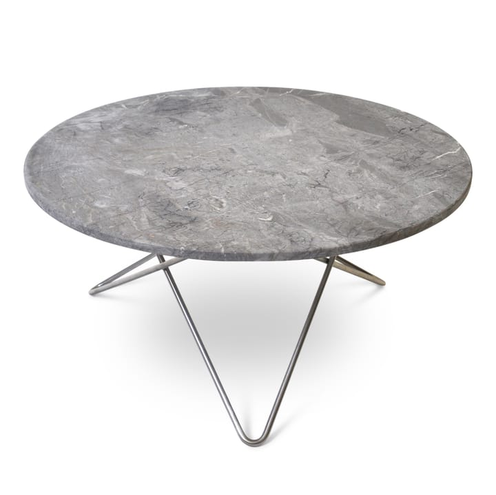 O soffbord Ø80 H40, rostfritt underrede - grå marmor - OX Denmarq