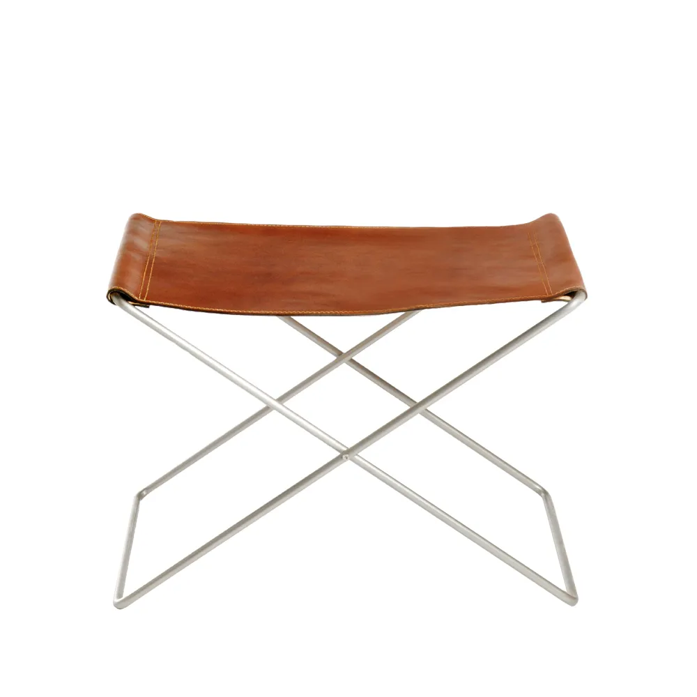 OX Stool pall, Läder cognac, rostfritt stål OX Denmarq