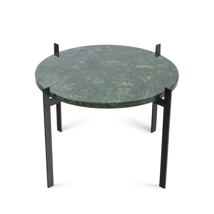 Single deck bord Ø57 H38, svart underrede - grön marmor - OX Denmarq