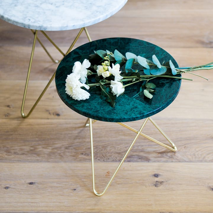 Tall Mini O Table soffbord, Marmor grå, rostfritt stativ OX Denmarq