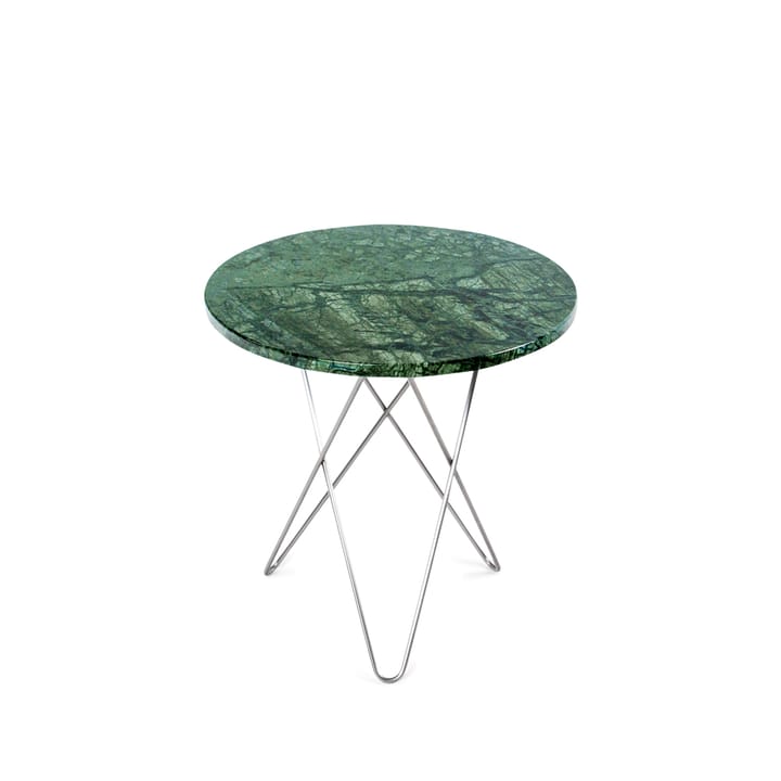 Tall Mini O Table soffbord - marmor grön, rostfritt stål - OX Denmarq