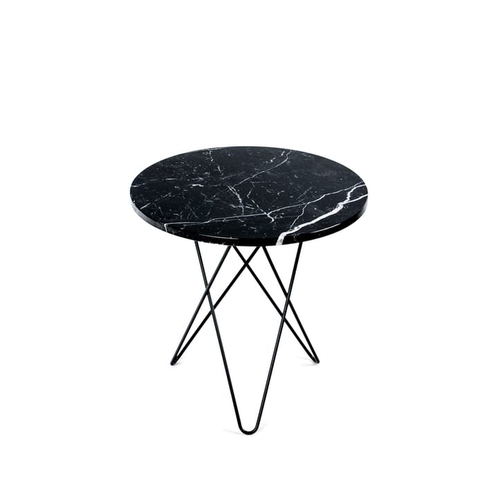 Tall Mini O Table soffbord - marmor svart, svartlackat stativ - OX Denmarq