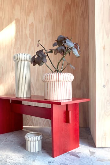 Aki kruka liten Ø16.5 cm - Offwhite-Röd - OYOY