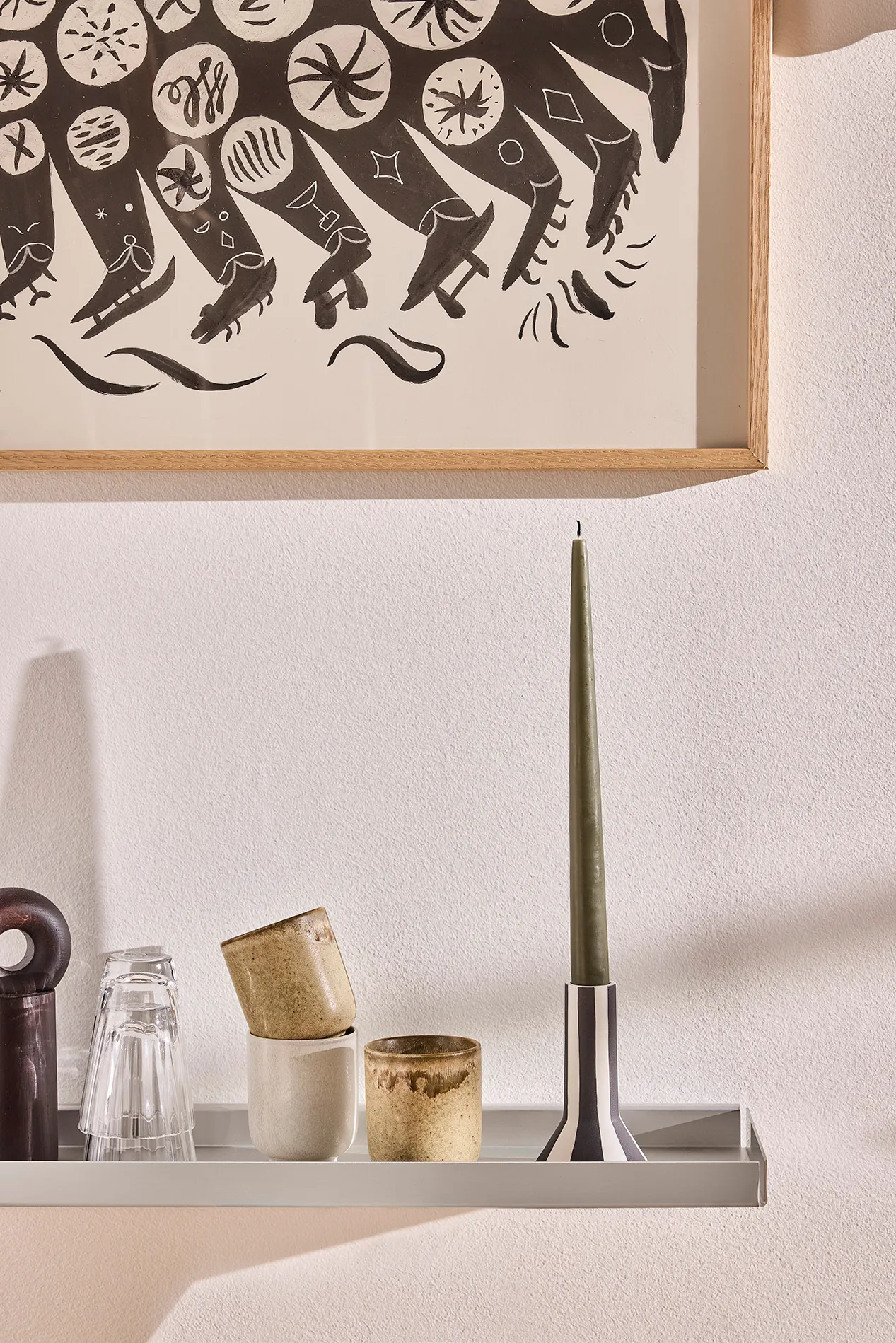 Bakku vägghylla large 16x80 cm, Aluminium OYOY