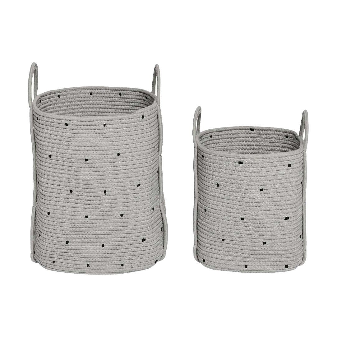 OYOY Dot förvaringskorg 2-pack Clay | Skandinavisk Design | Förvaringskorgar | Beige