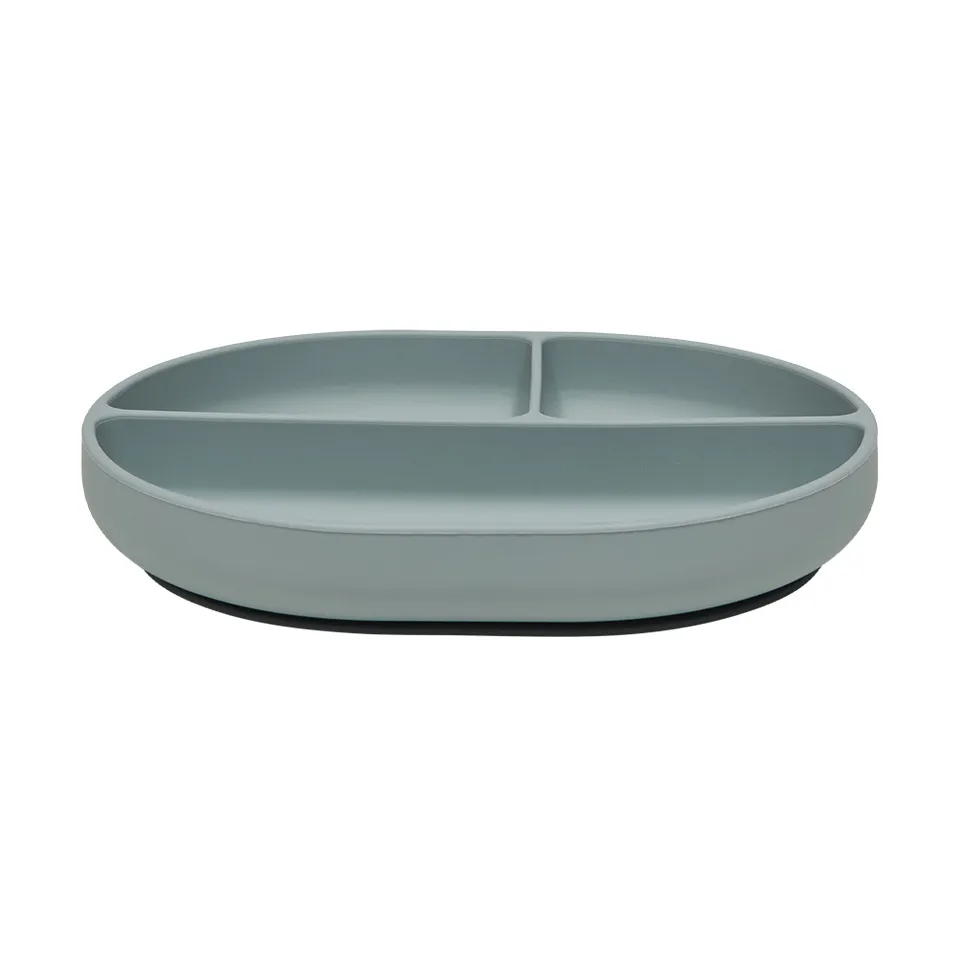 Enkei suction barntallrik, Dusty Blue OYOY