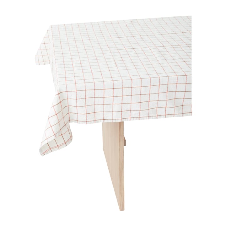 Grid bordsduk 140x260 cm - Offwhite-red - OYOY