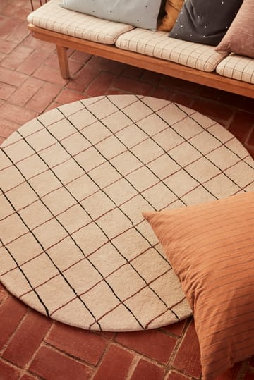 Grid rund matta Ø140 cm - Offwhite - OYOY
