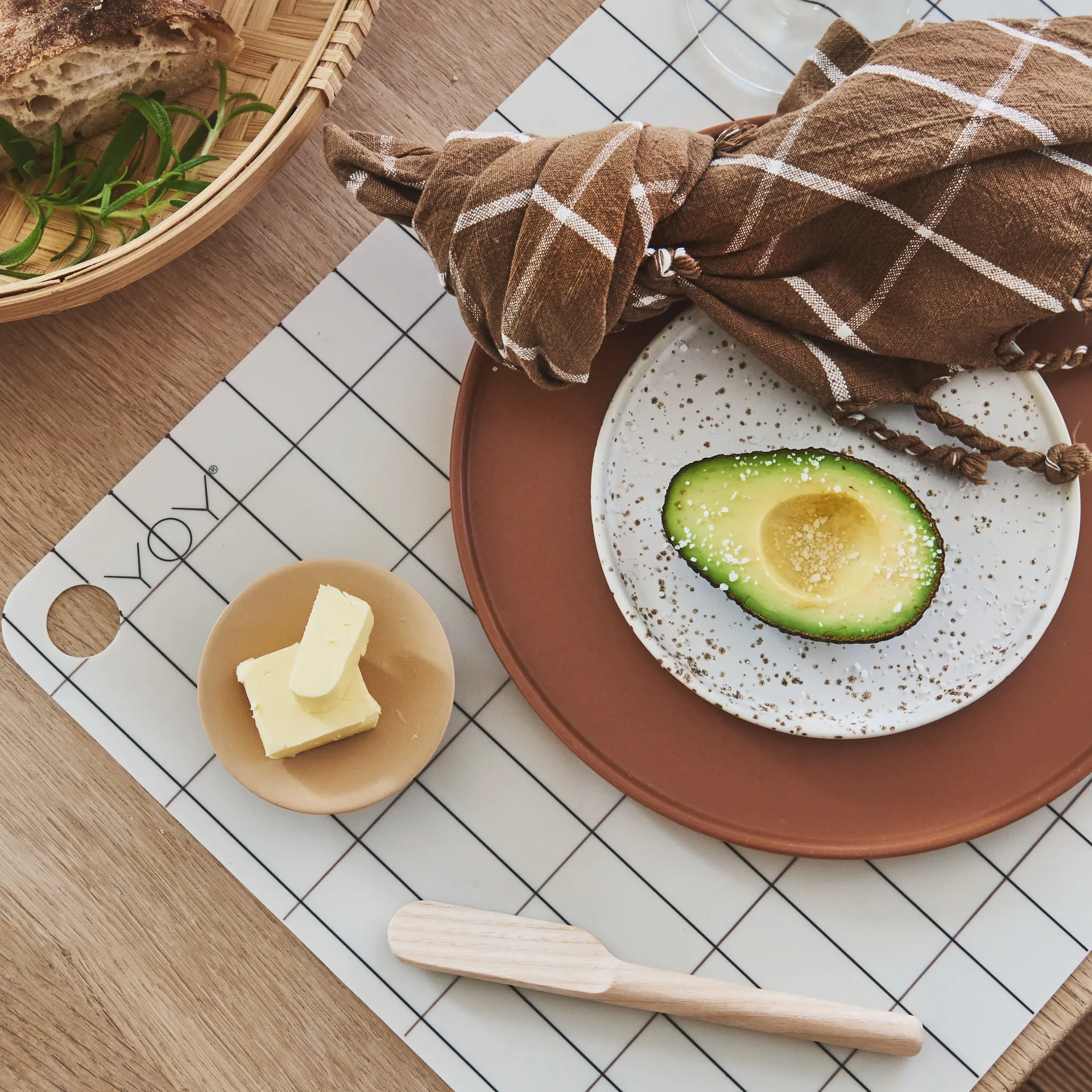 Inka tallrik Ø16 cm 2-pack, White-light brown OYOY