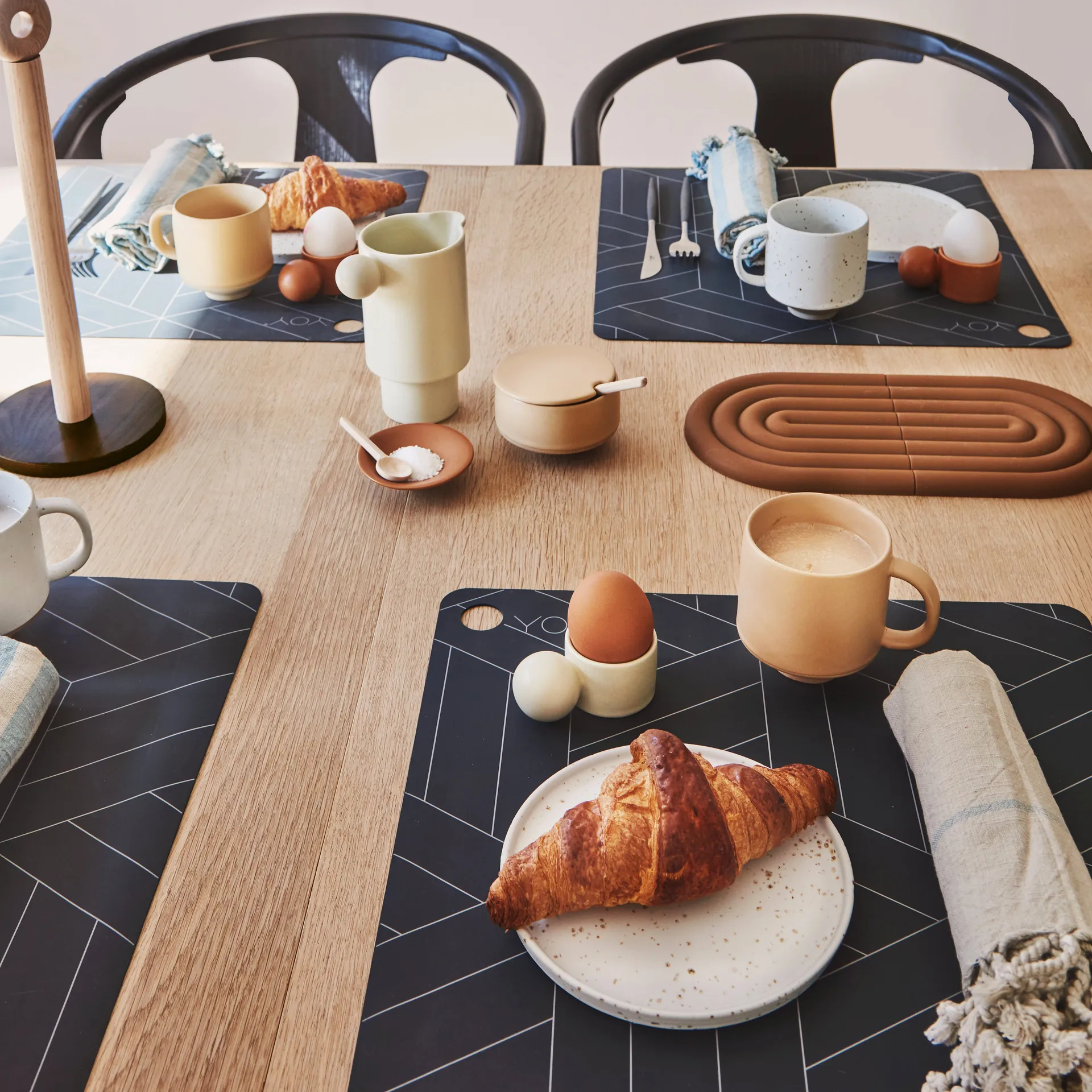 Inka tallrik Ø16 cm 2-pack, White-light brown OYOY