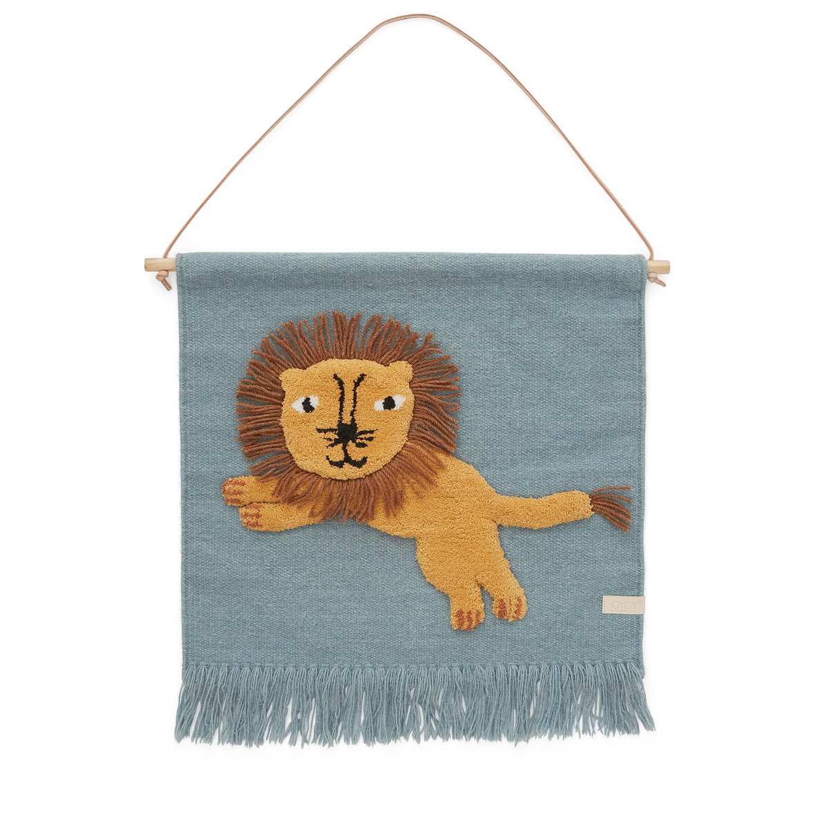 OYOY Jumping Lion väggdekoration 52x55 cm Blå | Skandinavisk Design | Väggdekorationer | Blå
